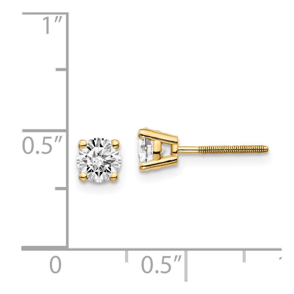 14k SI3 Diamond Stud Thread on/off Post Earrings