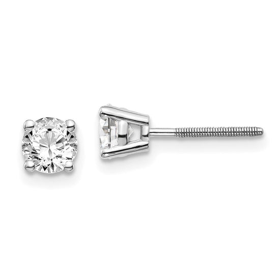 14k SI3 Diamond Stud Thread on/off Post Earrings