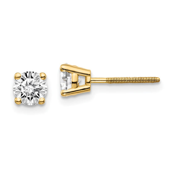 14k SI3 Diamond Stud Thread on/off Post Earrings