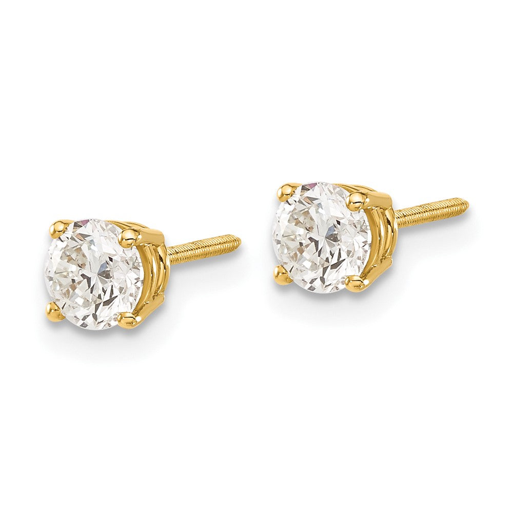 14k VS2/SI1 Diamond Stud Thread on/off Post Earrings