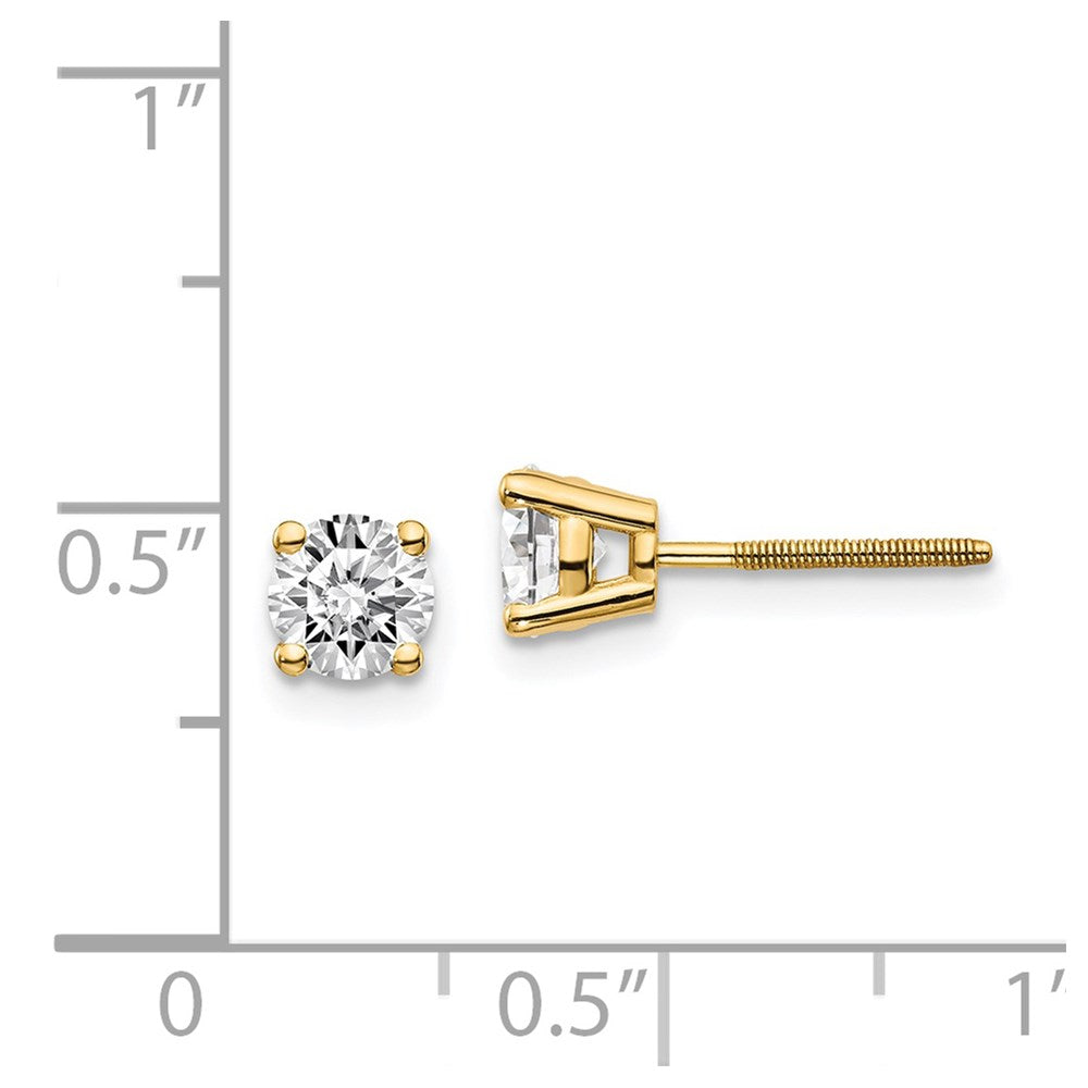 14k VS2/SI1 Diamond Stud Thread on/off Post Earrings