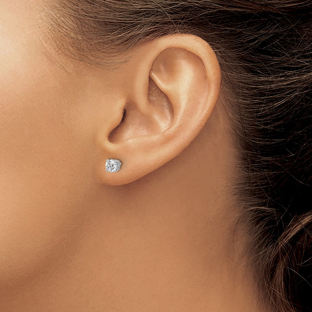 14k SI3 Diamond Stud Thread on/off Post Earrings