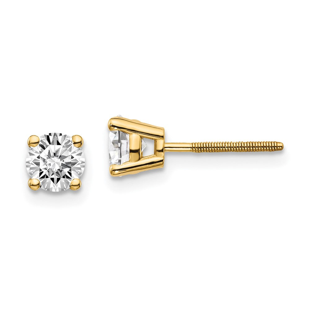 14k SI3 Diamond Stud Thread on/off Post Earrings