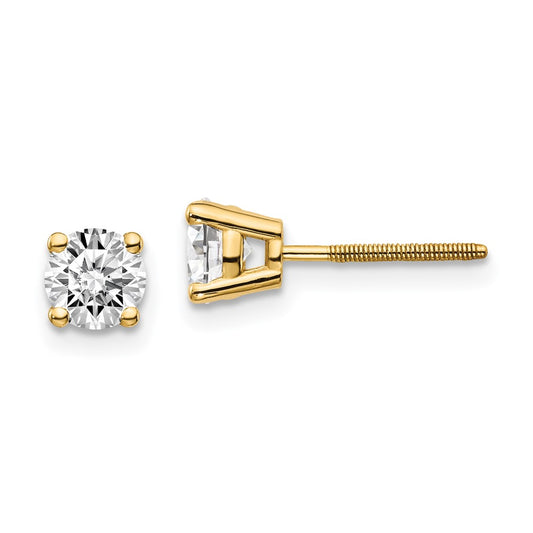 14k SI3 Diamond Stud Thread on/off Post Earrings