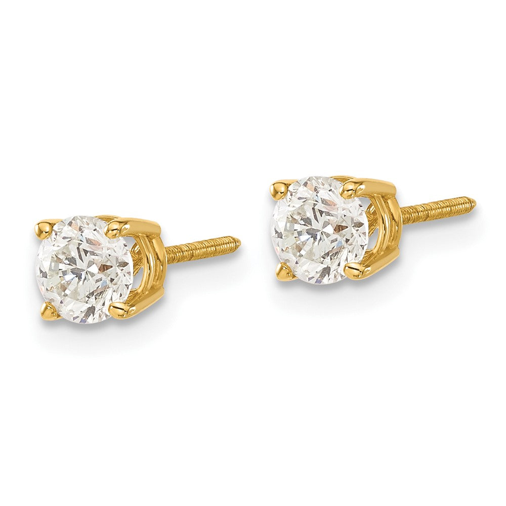 14k SI3 Diamond Stud Thread on/off Post Earrings