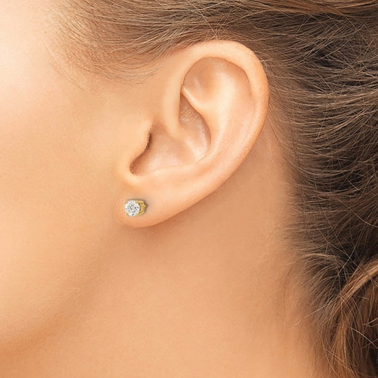 14k SI3 Diamond Stud Thread on/off Post Earrings