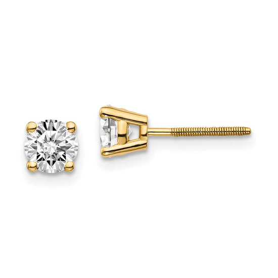 14k SI3 Diamond Stud Thread on/off Post Earrings