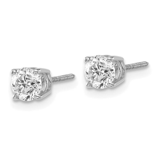 14k SI3 Diamond Stud Thread on/off Post Earrings