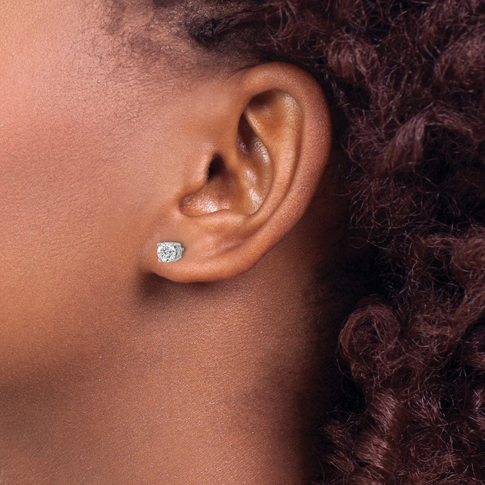 14k SI3 Diamond Stud Thread on/off Post Earrings