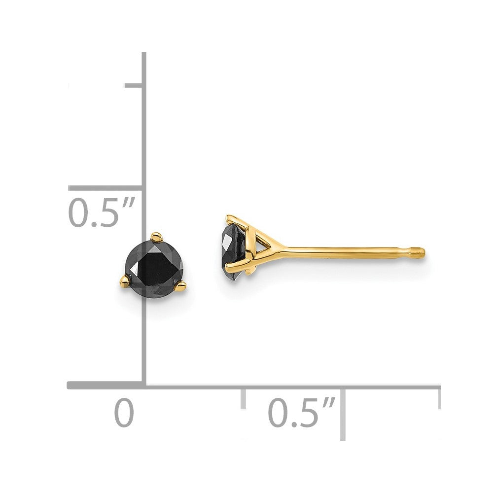 14k Black Diamond Stud Earrings