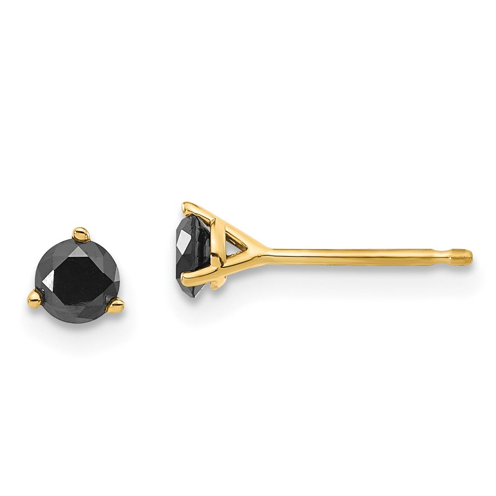 14k Black Diamond Stud Earrings