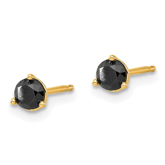 14k Black Diamond Stud Earrings