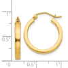 14k 2x20mm Polished Square Tube Hoop Earrings