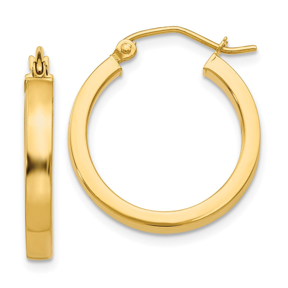 Gold Square Tube Hoop Earrings