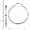 14k White Gold 2x35mm Polished Rectangle Tube Hoop Earrings