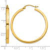 14k 2x34mm Polished Rectangle Tube Hoop Earrings