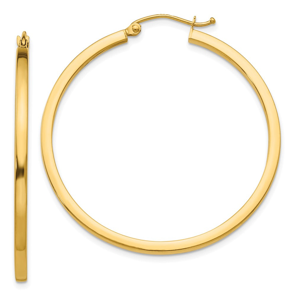 14k 2x40mm Square Tube Hoop Earrings