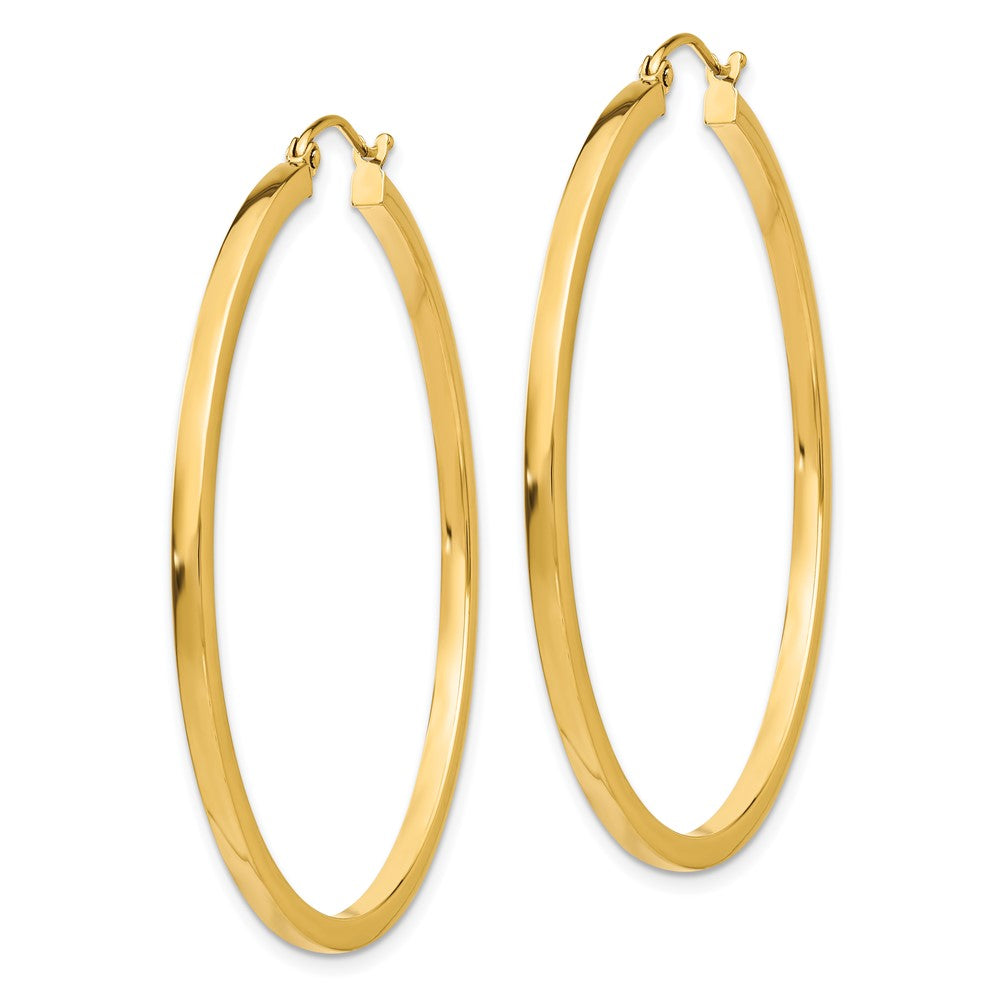 14k 2x45mm Square Tube Hoop Earrings