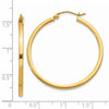 14k 2x35mm Square Tube Hoop Earrings