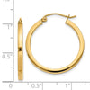 14k 2x25mm Square Tube Hoop Earrings