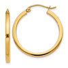 14k 2x25mm Square Tube Hoop Earrings