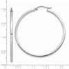 14k White Gold 2x45mm Square Tube Hoop Earrings