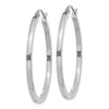 14k White Gold 2x35mm Square Tube Hoop Earrings