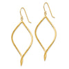 14k Polished Twisted Drop French Hook Earrings