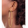 14k 2x80mm Polished Round Tube Hoop Earrings