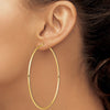 14k 2x90mm Polished Round Tube Hoop Earrings