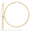 14k 2x90mm Polished Round Tube Hoop Earrings