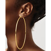 14k 2x100mm Polished Round Tube Hoop Earrings