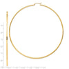 14k 2x100mm Polished Round Tube Hoop Earrings