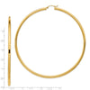 14k 3x90mm Polished Round Tube Hoop Earrings
