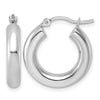 14k White Gold 4x20mm Polished Tube Hoop Earrings