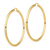 14k 4x80mm Polished Round Tube Hoop Earrings