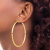 14k 4x80mm Polished Round Tube Hoop Earrings