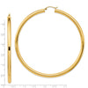 14k 4x80mm Polished Round Tube Hoop Earrings