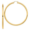 14k 4x80mm Polished Round Tube Hoop Earrings