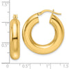 14k 6x26mm Polished Round Tube Hoop Earrings