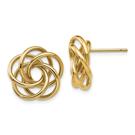 Gold Love Knot Post Earrings