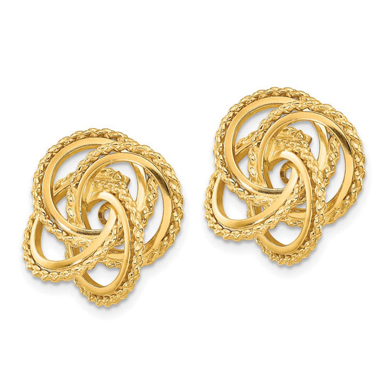 14k Polished and Twisted Fancy Earring Jackets