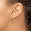 Gold Double Circle Hoop Earrings