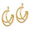 14k Polished and Twisted Triple Hoop Earring Jackets