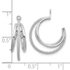 14K White Gold Polished and Twisted Triple Hoop Earring Jackets