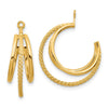 14k Polished and Twisted Triple Hoop Earring Jackets