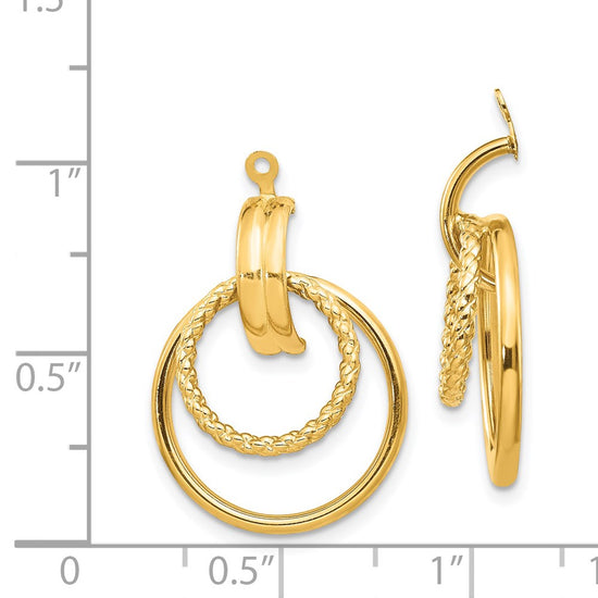 14k Polished and Twisted Fancy Doorknocker Earring Jackets