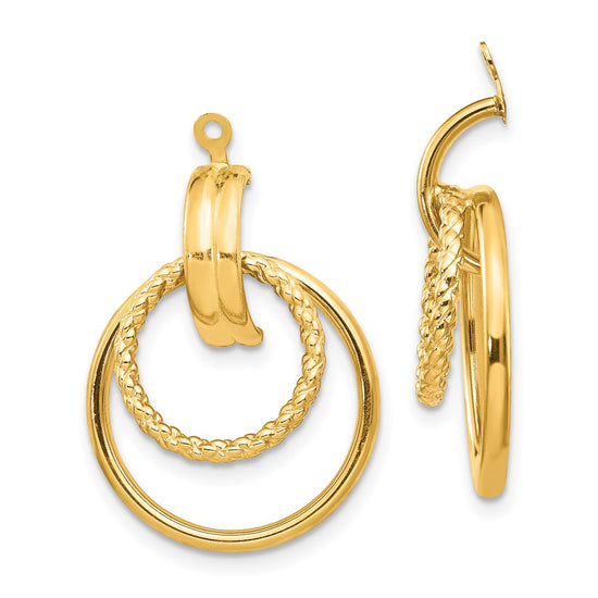 14k Polished and Twisted Fancy Doorknocker Earring Jackets