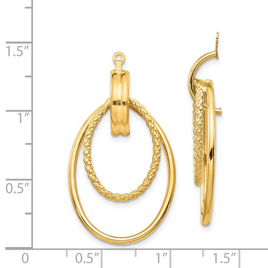 14k Polished Double Oval Doorknocker Earring Jackets