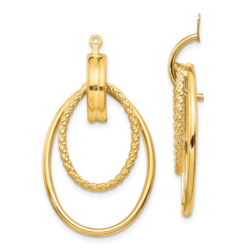 14k Polished Double Oval Doorknocker Earring Jackets